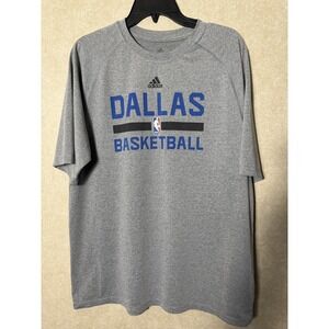 Adidas Dallas Basketball NBA T-Shirt Men's Gray Blue Fan Apparel Tee